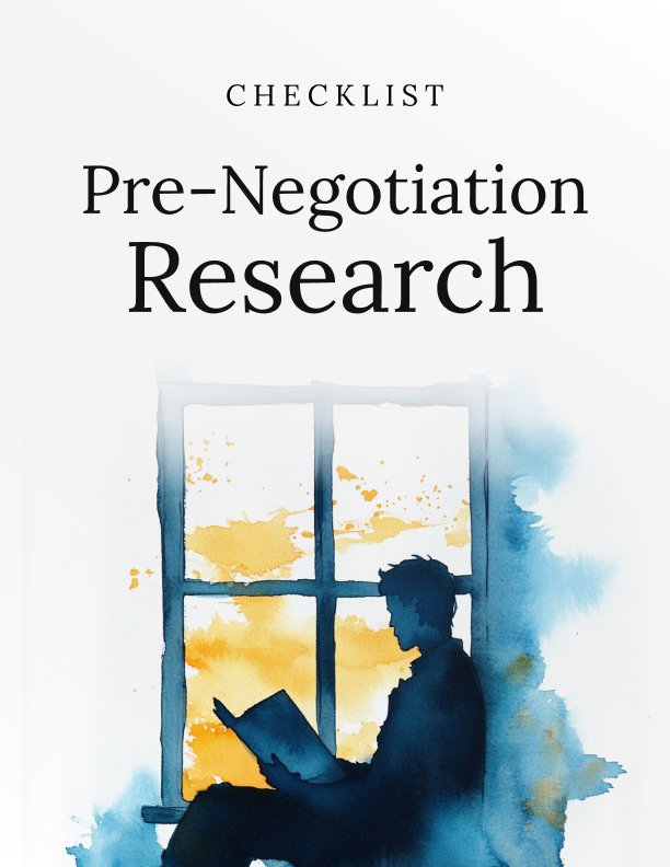 Pre Negotiation Research Checklist